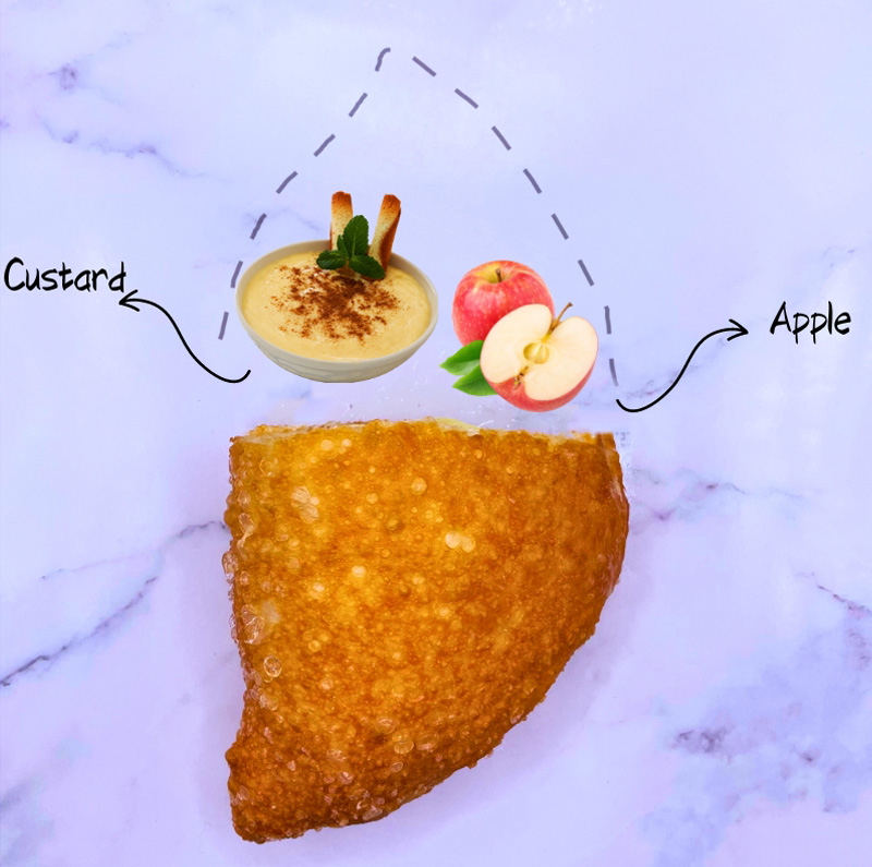 Apple custard panzerotti street food Perth.